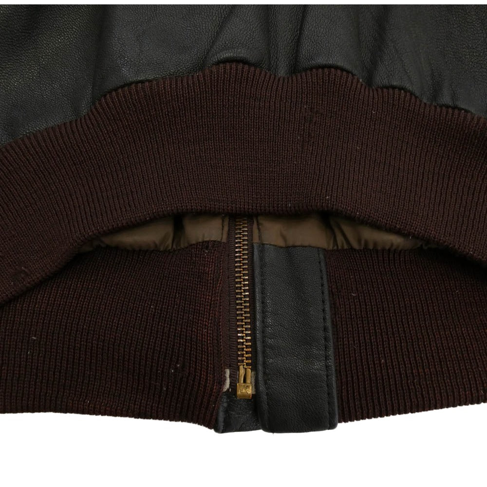 L.L.Bean エルエルビーン Vintage ヴィンテージ A-2 LEATHER FLIGHT JACKET USA製 80s レザー ジャケット ブルゾン ダークブラウン系 44【中古】