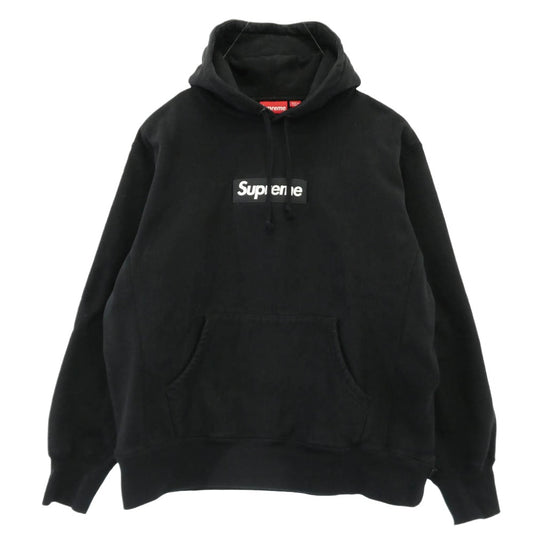 Supreme シュプリーム 21AW カナダ製 Box Logo Hooded Sweatshirt ボックス ロゴ フーデッド スウェットシャツ パーカー フーディー ブラック系 M【中古】