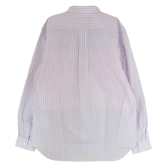 COMME des GARCONS HOMME DEUX コムデギャルソンオムドゥ DP-B042 AD2025 ストライプ 切替 ロングスリーブ 長袖 シャツ ピンク系 L【極上美品】【中古】