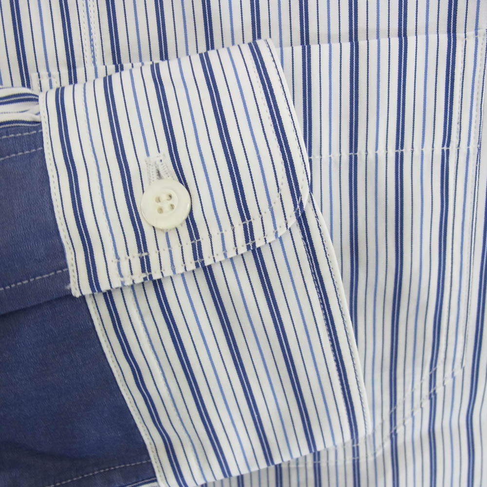 JUNYA WATANABE COMME des GARCONS MAN ジュンヤワタナベコムデギャルソンマン 25AW WP-B015 L/S SHIRT ストライプ ロングスリーブ 長袖 シャツ ブルー系 M【極上美品】【中古】