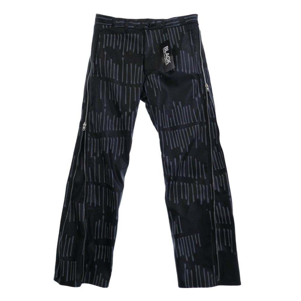 BLACK COMME des GARCONS ブラックコムデギャルソン 25AW 1P-P003 シンセティックレザー サイドジップ パンツ ブラック系 M【極上美品】【中古】