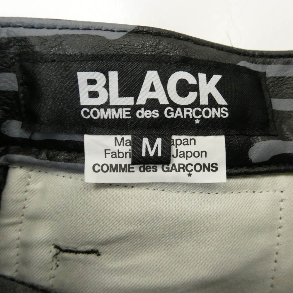 BLACK COMME des GARCONS ブラックコムデギャルソン 25AW 1P-P003 シンセティックレザー サイドジップ パンツ ブラック系 M【極上美品】【中古】