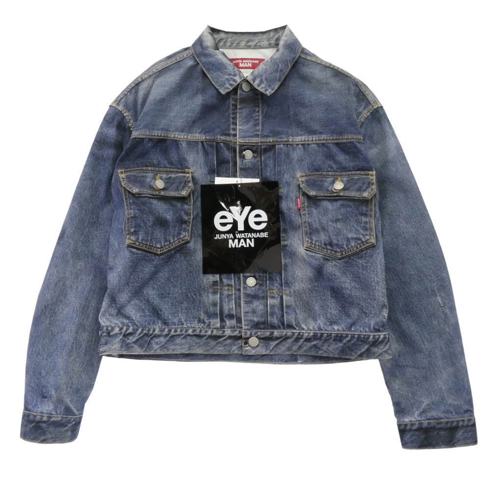 JUNYA WATANABE COMME des GARCONS MAN ジュンヤワタナベコムデギャルソンマン Levi's リーバイス 25SS WO-J910 eye アイ BerBerJin ベルベルジン ナイロンツイル インクジェットプリント 507XX 2nd 転写デニム ジャケット ブルゾン インディゴブルー系 L【極上美品】【中古】