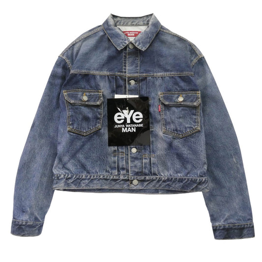 JUNYA WATANABE COMME des GARCONS MAN ジュンヤワタナベコムデギャルソンマン 25SS WO-J910 eye アイ BerBerJin ベルベルジン ナイロンツイル インクジェットプリント 507XX 2nd 転写デニム ジャケット ブルゾン インディゴブルー系 L【極上美品】【中古】