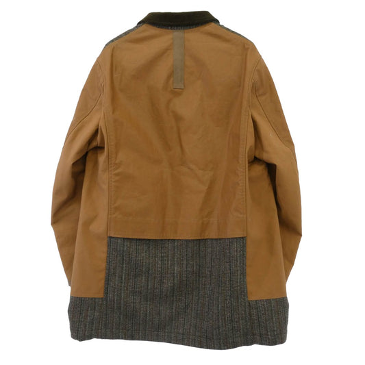 JUNYA WATANABE COMME des GARCONS MAN ジュンヤワタナベコムデギャルソンマン 25AW WP-C014 ウール 襟コーデュロイ レザーパッチ 切替 ジャケット ブラウン系 M【極上美品】【中古】