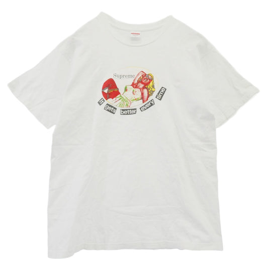 Supreme シュプリーム 19SS It Gets Better Every Time Tee イット ゲッツ ベター エブリー タイム 半袖 カットソー Tシャツ ホワイト系 マルチカラー系 L【中古】