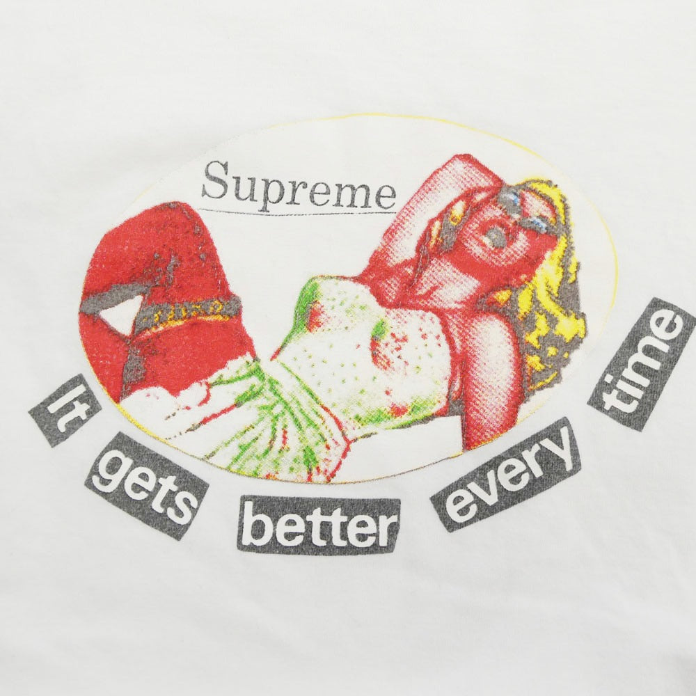 Supreme シュプリーム 19SS It Gets Better Every Time Tee イット ゲッツ ベター エブリー タイム 半袖 カットソー Tシャツ ホワイト系 マルチカラー系 L【中古】