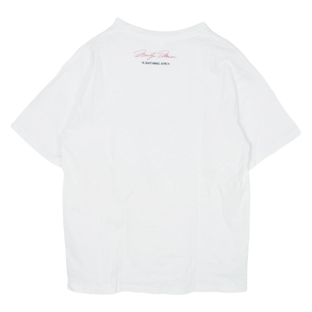 A BATHING APE アベイシングエイプ 001TEG231956X Marilyn Monroe TEE フロント プリント マリリン・モンロー Ｔシャツ 半袖カットソー ホワイト系 L【中古】