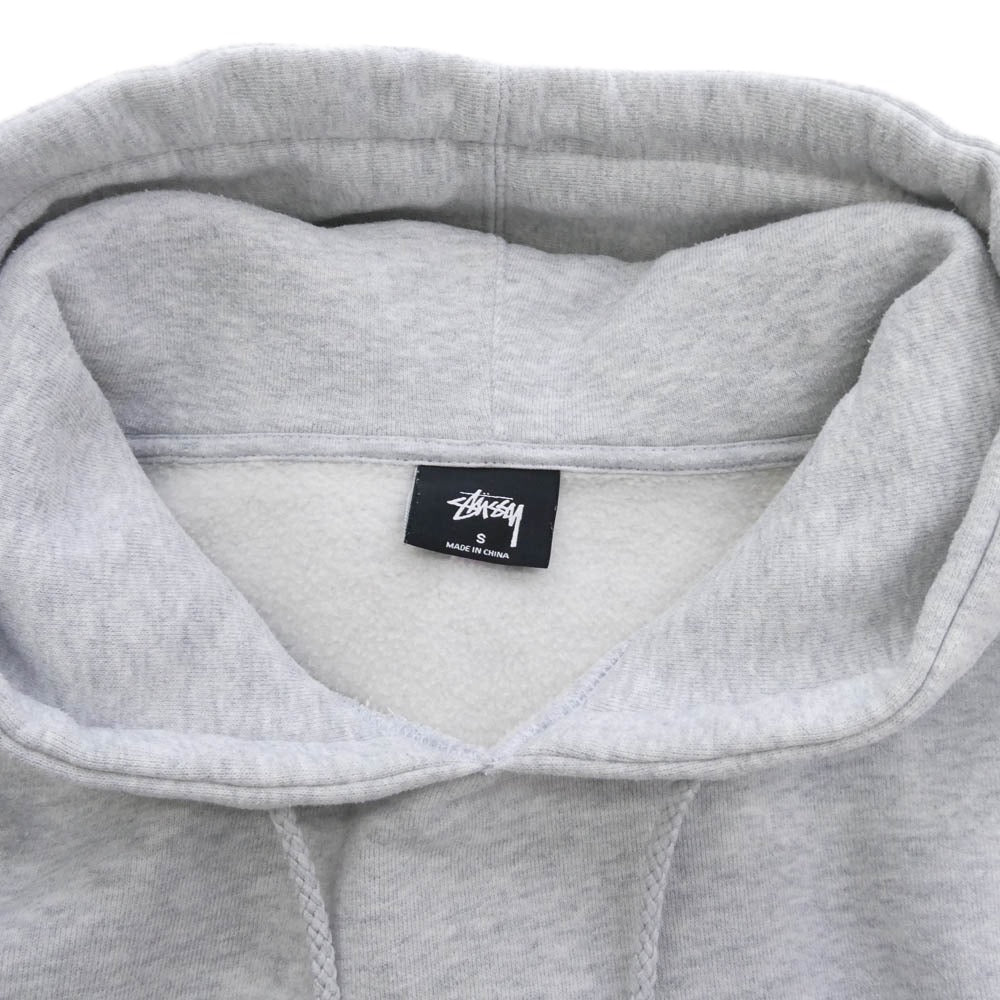 STUSSY ステューシー アーチロゴ Sロゴ フロント バック プリント プルオーバー パーカー フーディー グレー系 S【中古】