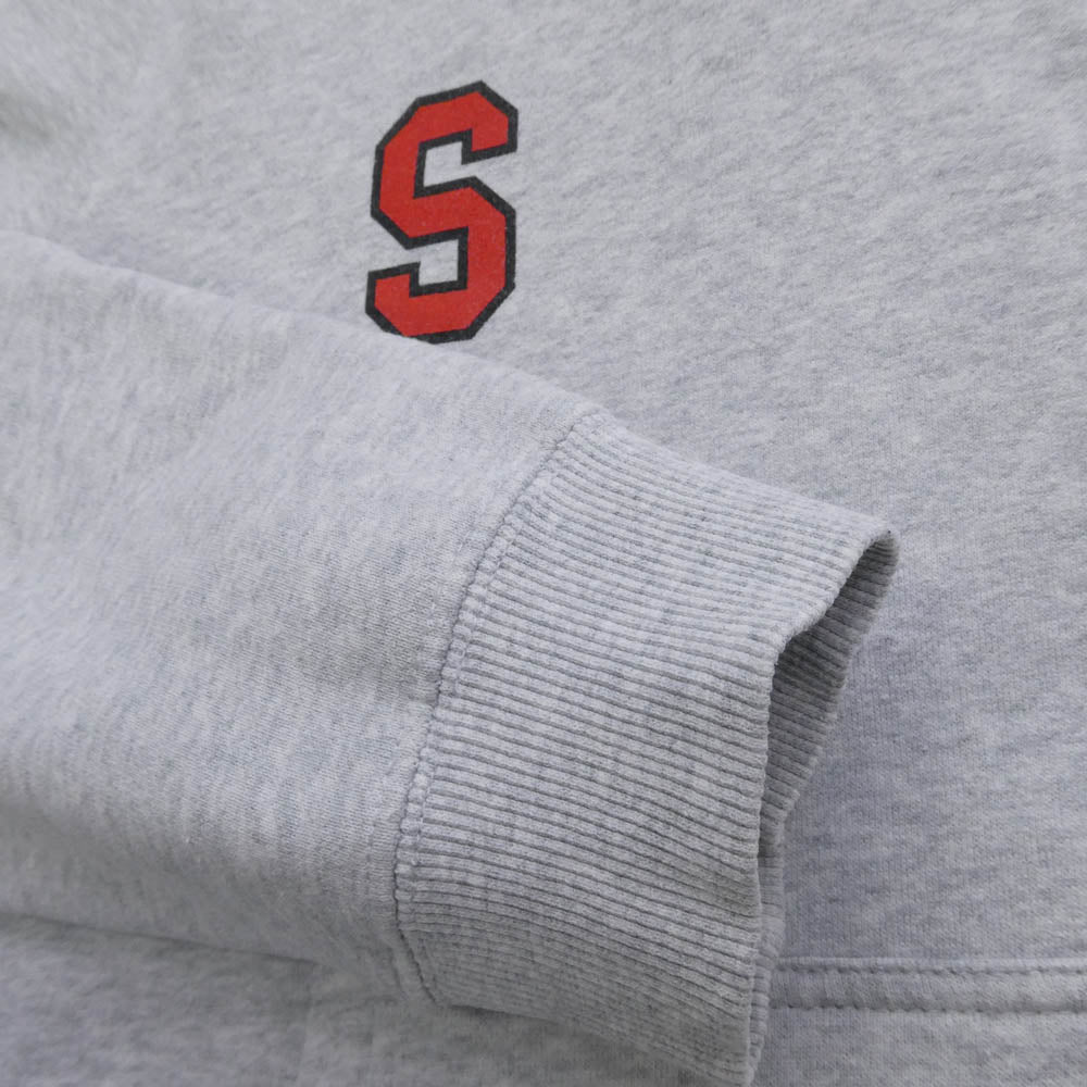 STUSSY ステューシー アーチロゴ Sロゴ フロント バック プリント プルオーバー パーカー フーディー グレー系 S【中古】