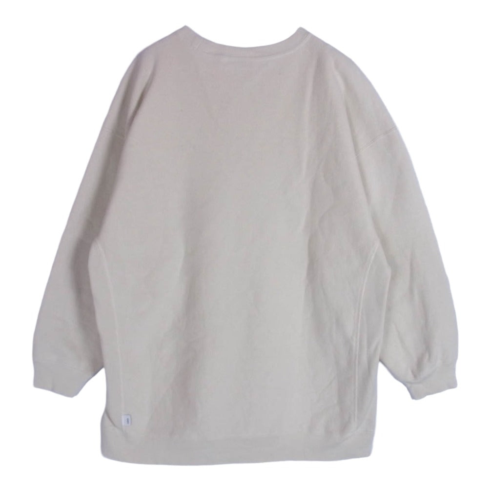 WTAPS ダブルタップス 21AW C8-U037 CREW REVERSE WEAVE リバースウィーブ クルーネック スウェット トレーナー ベージュ系 L【中古】