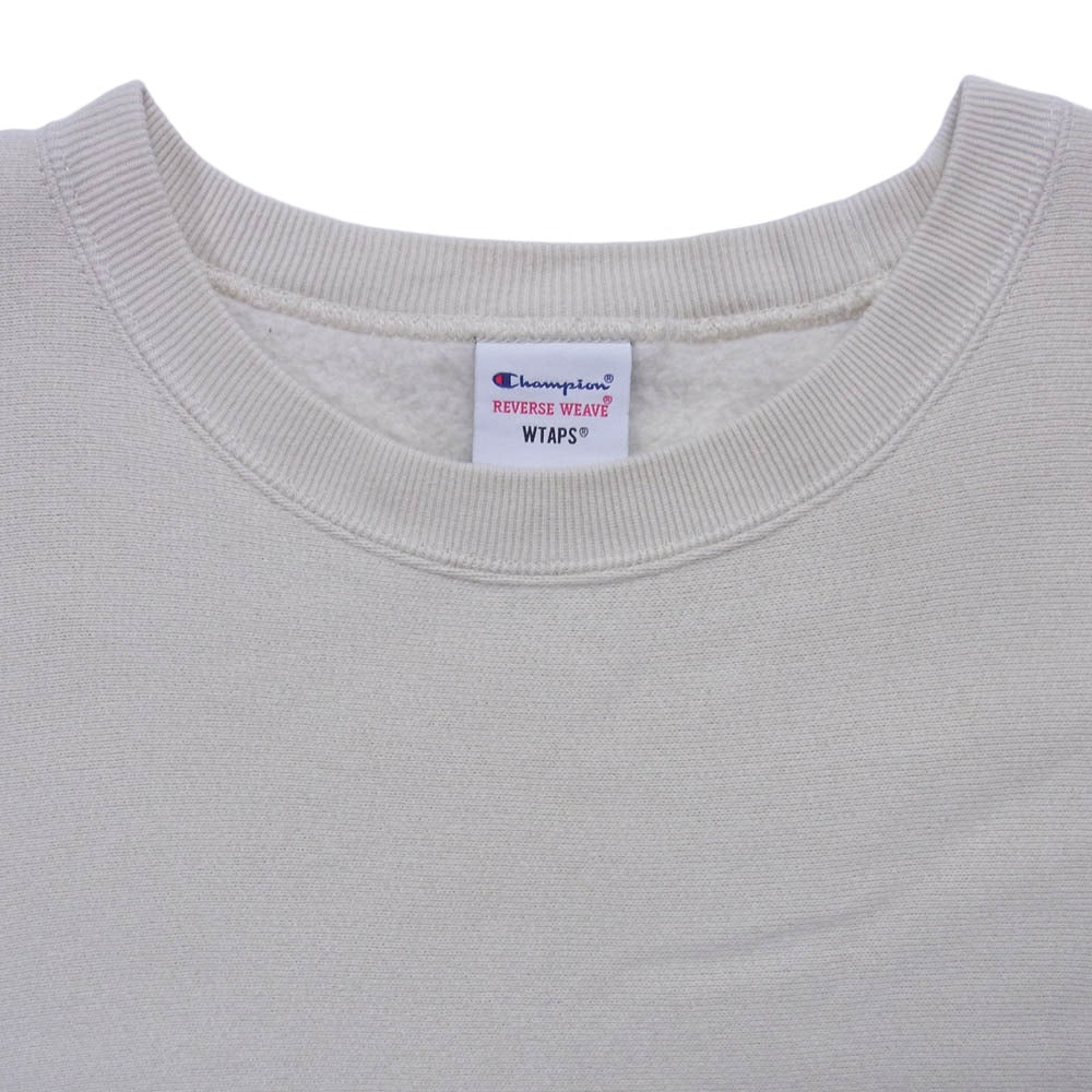 WTAPS ダブルタップス 21AW C8-U037 CREW REVERSE WEAVE リバースウィーブ クルーネック スウェット トレーナー ベージュ系 L【中古】