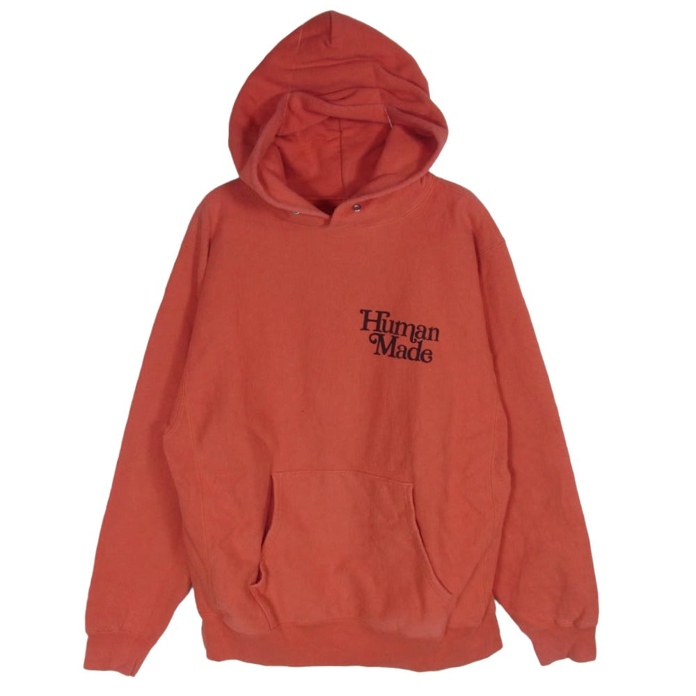 HUMAN MADE ヒューマンメイド LOGO HOODIE フロント バック ロゴ プリント プルオーバー パーカー フーディー レッド系 L【中古】