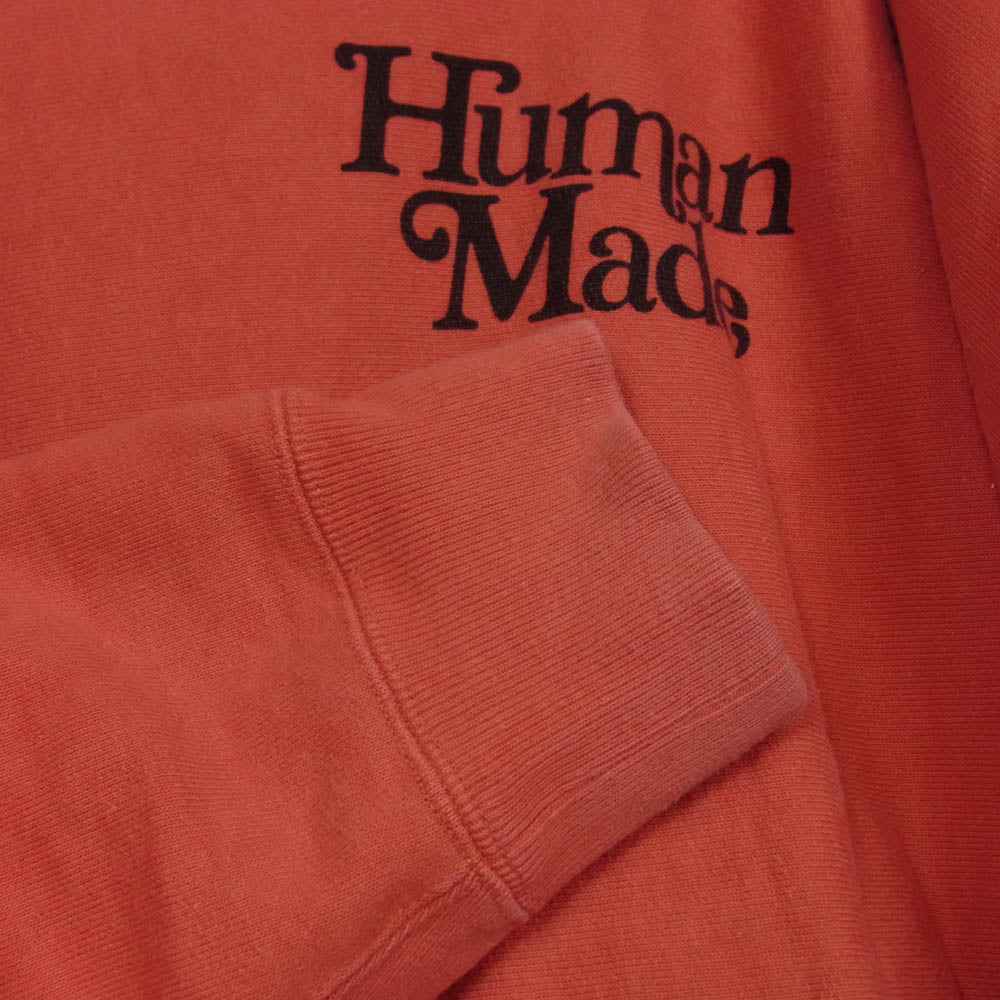 HUMAN MADE ヒューマンメイド LOGO HOODIE フロント バック ロゴ プリント プルオーバー パーカー フーディー レッド系 L【中古】