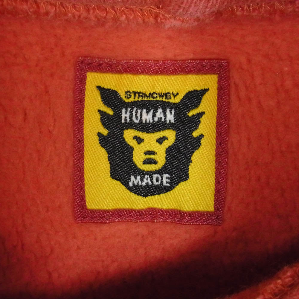 HUMAN MADE ヒューマンメイド LOGO HOODIE フロント バック ロゴ プリント プルオーバー パーカー フーディー レッド系 L【中古】