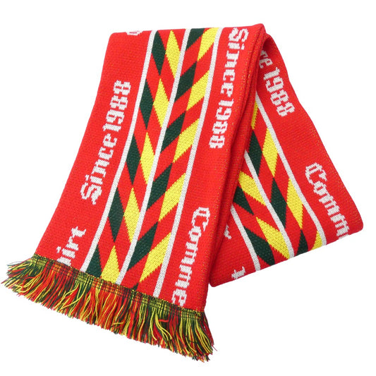 COMME des GARCONS コムデギャルソン 25AW FP-K402 SHIRT シャツ knitted jacquard acrylic football scarves ジャカード アクリル フットボール スカーフ マフラー レッド系【極上美品】【中古】