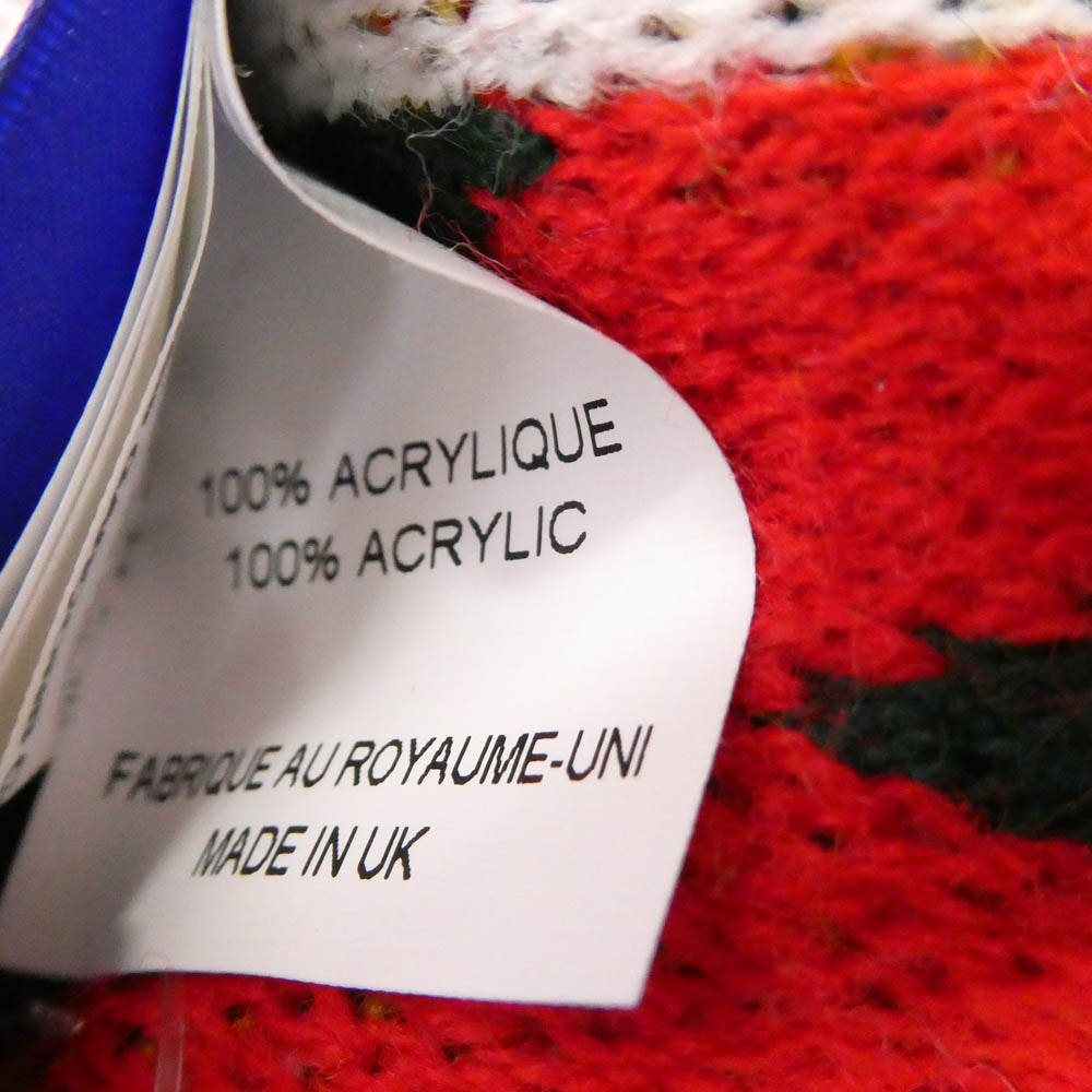 COMME des GARCONS コムデギャルソン 25AW FP-K402 SHIRT シャツ knitted jacquard acrylic football scarves ジャカード アクリル フットボール スカーフ マフラー レッド系【極上美品】【中古】