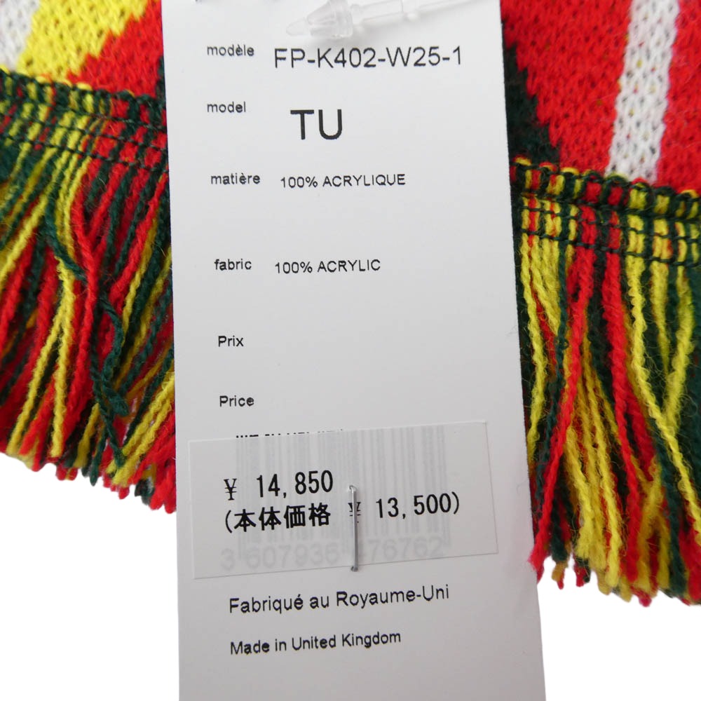 COMME des GARCONS コムデギャルソン 25AW FP-K402 SHIRT シャツ knitted jacquard acrylic football scarves ジャカード アクリル フットボール スカーフ マフラー レッド系【極上美品】【中古】