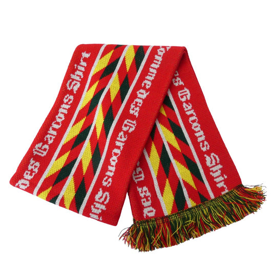 COMME des GARCONS コムデギャルソン 25AW FP-K402 SHIRT シャツ knitted jacquard acrylic football scarves ジャカード アクリル フットボール スカーフ マフラー レッド系【極上美品】【中古】