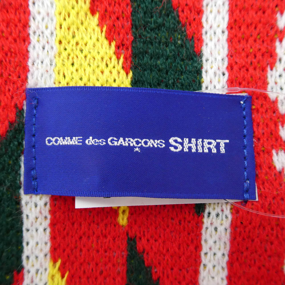 COMME des GARCONS コムデギャルソン 25AW FP-K402 SHIRT シャツ knitted jacquard acrylic football scarves ジャカード アクリル フットボール スカーフ マフラー レッド系【極上美品】【中古】