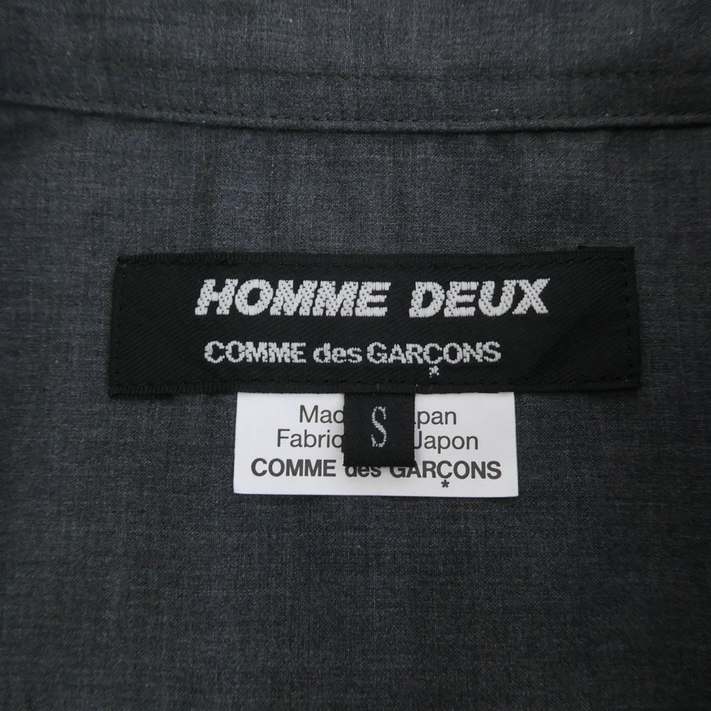 COMME des GARCONS HOMME DEUX コムデギャルソンオムドゥ 25AW DP-B051-051 トラッカータイプ 長袖 綿 シャツ グレー系 S【極上美品】【中古】