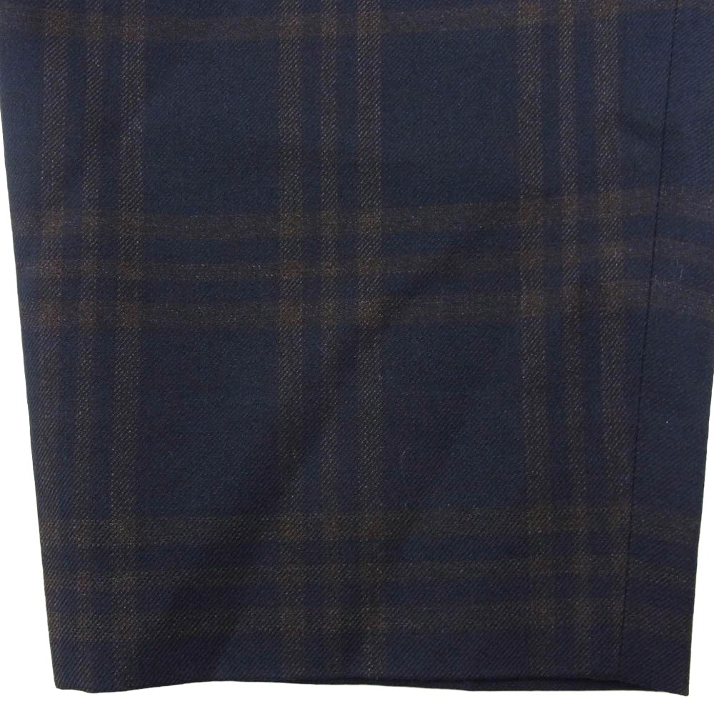 COMME des GARCONS HOMME DEUX コムデギャルソンオムドゥ 25AW DP-P030-051 Wool Dark Check Pants ウール ダークチェック パンツ トラウザーズ ネイビー系 XS【極上美品】【中古】