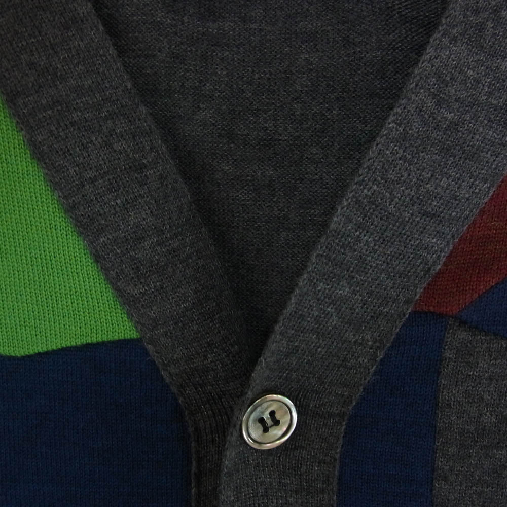 COMME des GARCONS HOMME DEUX コムデギャルソンオムドゥ 25AW DP-N001-051 WOOL CARDIGAN PATCHWORK ウール パッチワーク ニット カーディガン マルチカラー系 XL【極上美品】【中古】