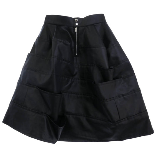 tao COMME des GARCONS タオ コムデギャルソン 25AW TP-S002-051 Vinyl Tiered Skirt フェイクレザー スカート ブラック系 M【極上美品】【中古】