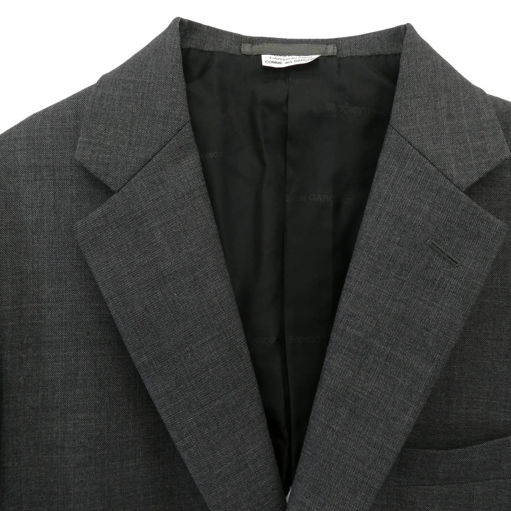 COMME des GARCONS HOMME DEUX コムデギャルソンオムドゥ 25SS DO-J006-051 ウール100％ 2B シングルテーラードジャケット グレー系 S【極上美品】【中古】