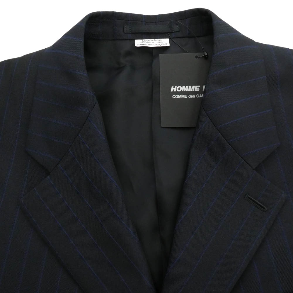 COMME des GARCONS HOMME DEUX コムデギャルソンオムドゥ 25AW DP-J027-051 Polyester Herringbone Stripe エステルヘリンボーンストライプ シングル テーラードジャケット ブラック系 ブルー系 L【極上美品】【中古】