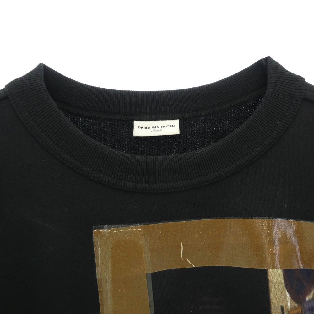 DRIES VAN NOTEN ドリスヴァンノッテン グラフィック 半袖 オーバーサイズ スウェット カットソー ブラック系 S【中古】