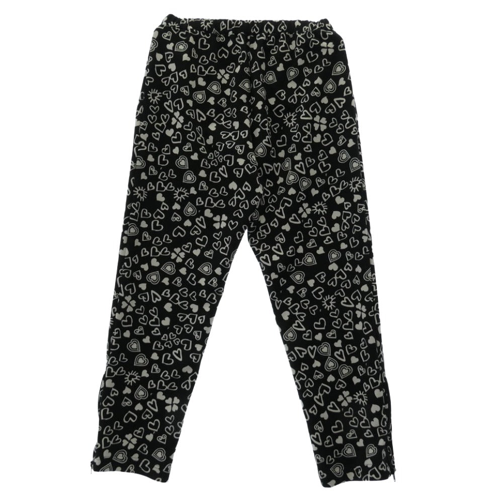 BLACK COMME des GARCONS ブラックコムデギャルソン 1J-T003 総柄 ハートトラック パンツ ブラック系 XL【中古】