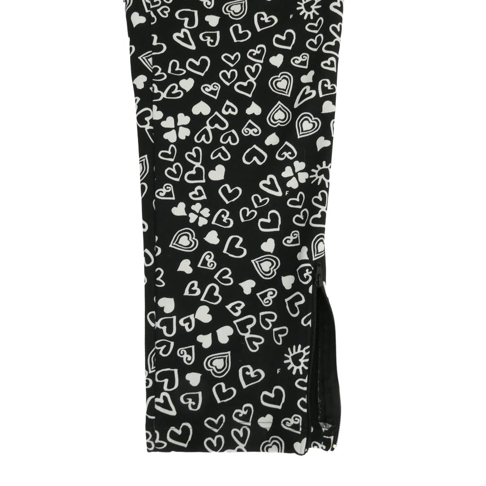 BLACK COMME des GARCONS ブラックコムデギャルソン 1J-T003 総柄 ハートトラック パンツ ブラック系 XL【中古】