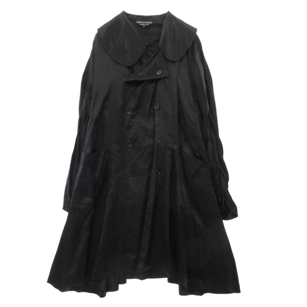 COMME des GARCONS HOMME PLUS コムデギャルソンオムプリュス 22SS PI-C016 花の存在期 丸襟 バック スカル ロング コート　 ブラック系 M【中古】