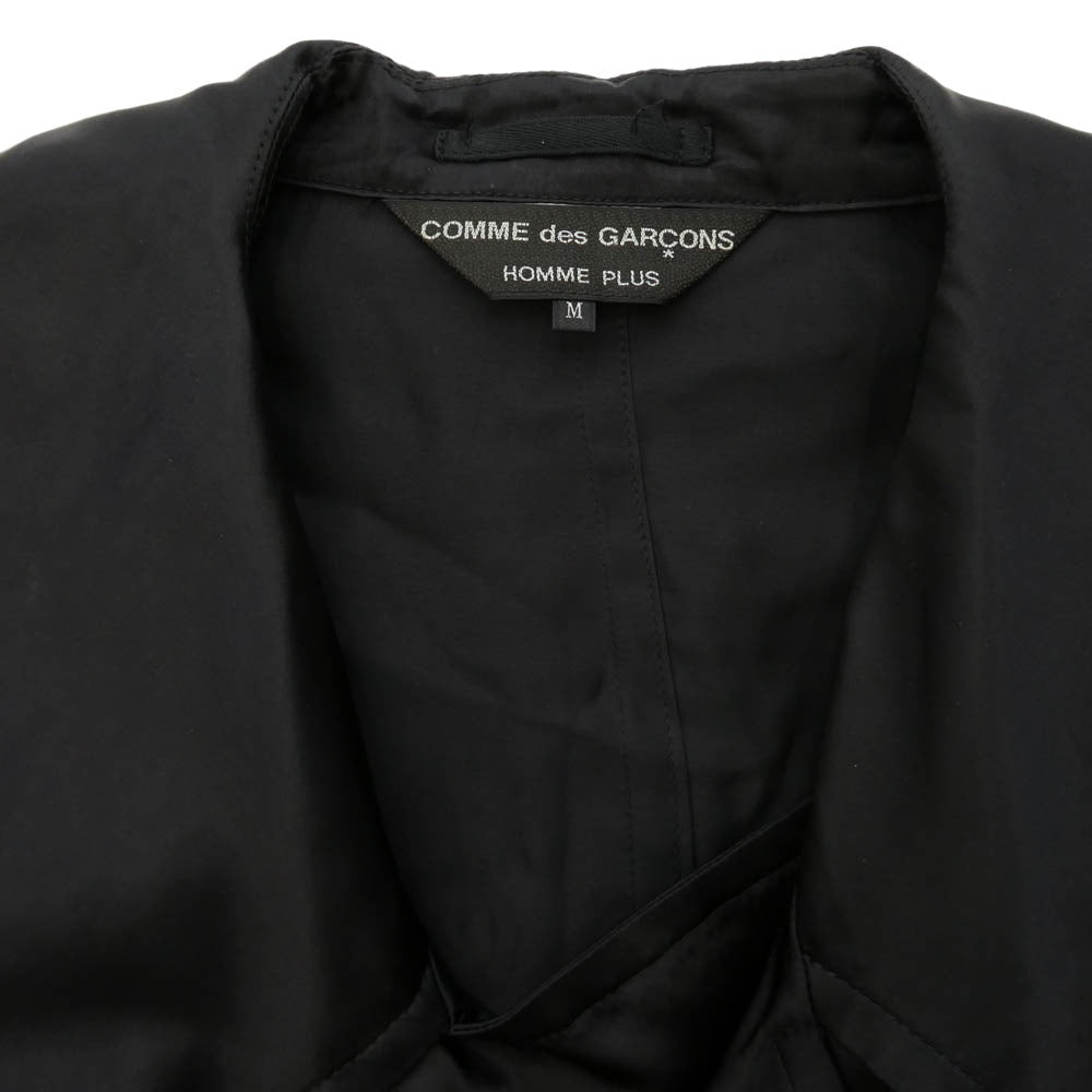 COMME des GARCONS HOMME PLUS コムデギャルソンオムプリュス 22SS PI-C016 花の存在期 丸襟 バック スカル ロング コート　 ブラック系 M【中古】
