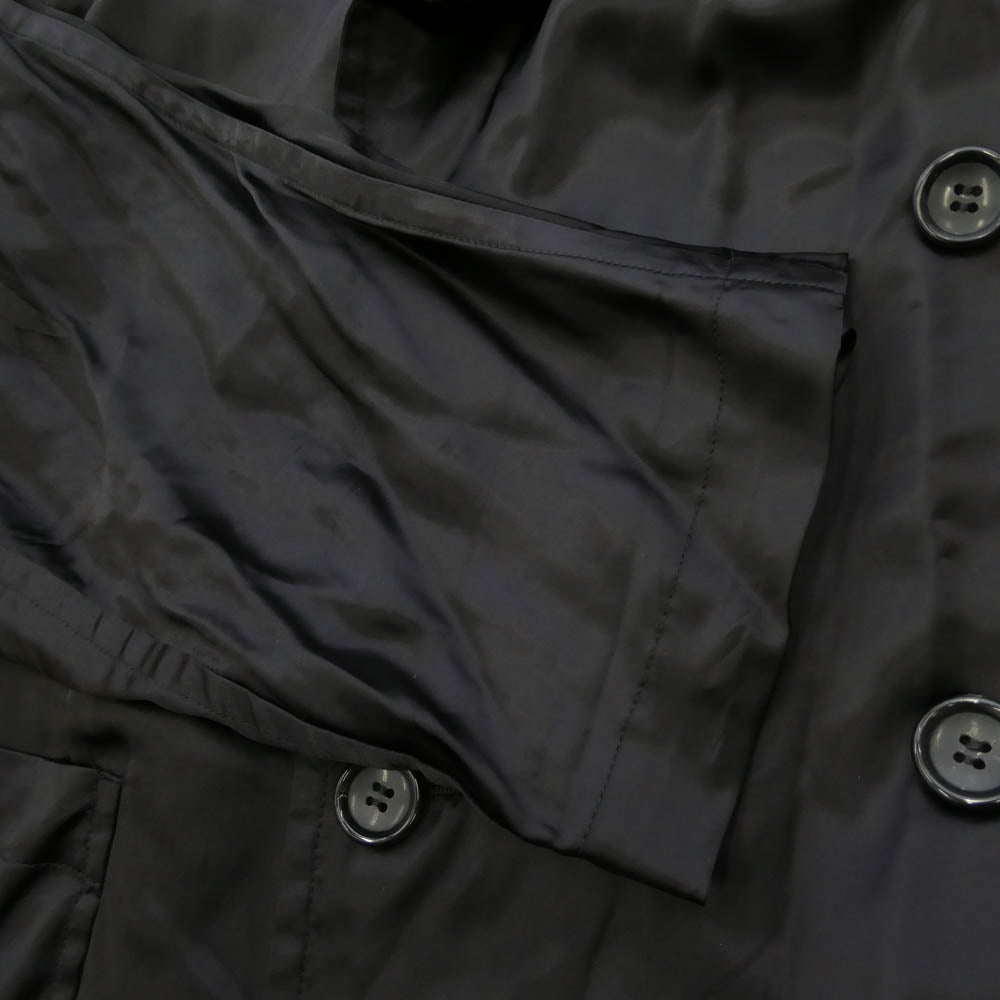 COMME des GARCONS HOMME PLUS コムデギャルソンオムプリュス 22SS PI-C016 花の存在期 丸襟 バック スカル ロング コート　 ブラック系 M【中古】