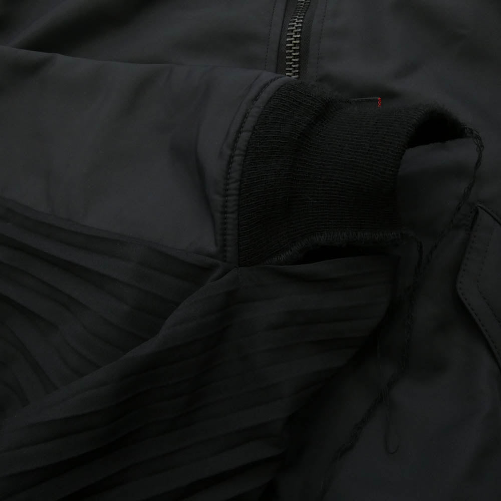 JUNYA WATANABE COMME des GARCONS ジュンヤワタナベコムデギャルソン JH-J029 異素材 切替 MA-1 ドッキング プリーツ オーバー ロング ジャケット ブラック系 XS【中古】