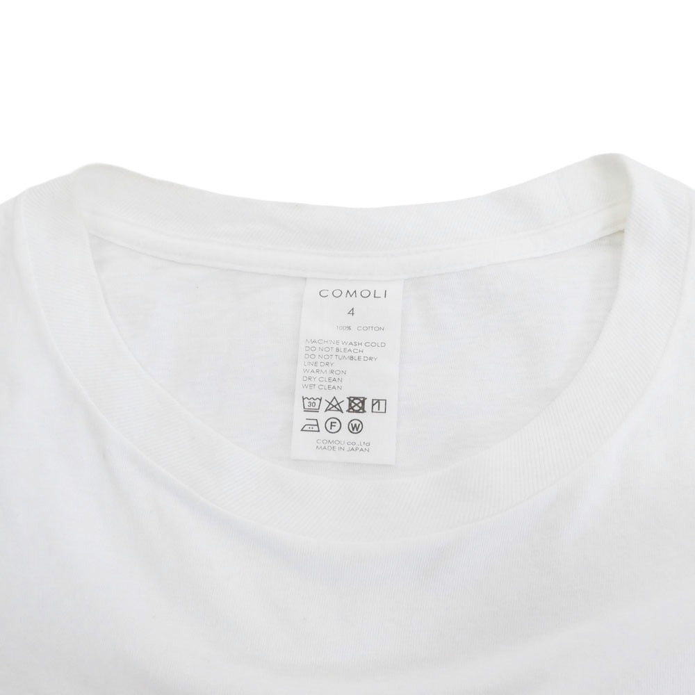 COMOLI コモリ 24SS Z01-05017 空紡天竺 サープラス Tシャツ ホワイト ホワイト系 4【中古】