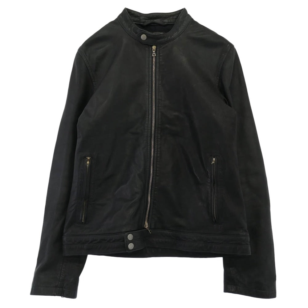 ブルーワーク 54-08-61-08701 ラムレザー シングル ジャケット ブラック系 M【中古】