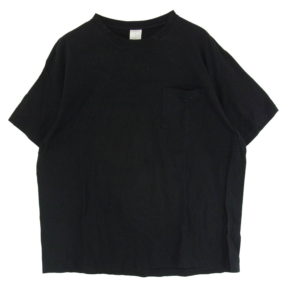 COMOLI コモリ 24SS Z01-05017 空紡天竺 サープラス 無地 クルーネック 丸首 Tシャツ ブラック系 4【中古】