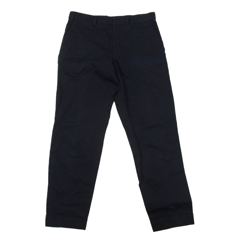 DRIES VAN NOTEN ドリスヴァンノッテン ダブル仕立て コットン パンツ ネイビー系 46【中古】