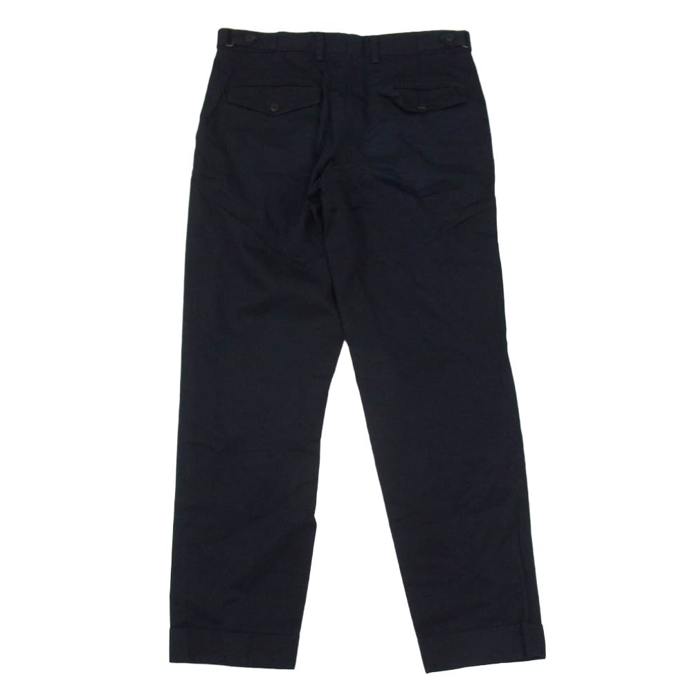 DRIES VAN NOTEN ドリスヴァンノッテン ダブル仕立て コットン パンツ ネイビー系 46【中古】