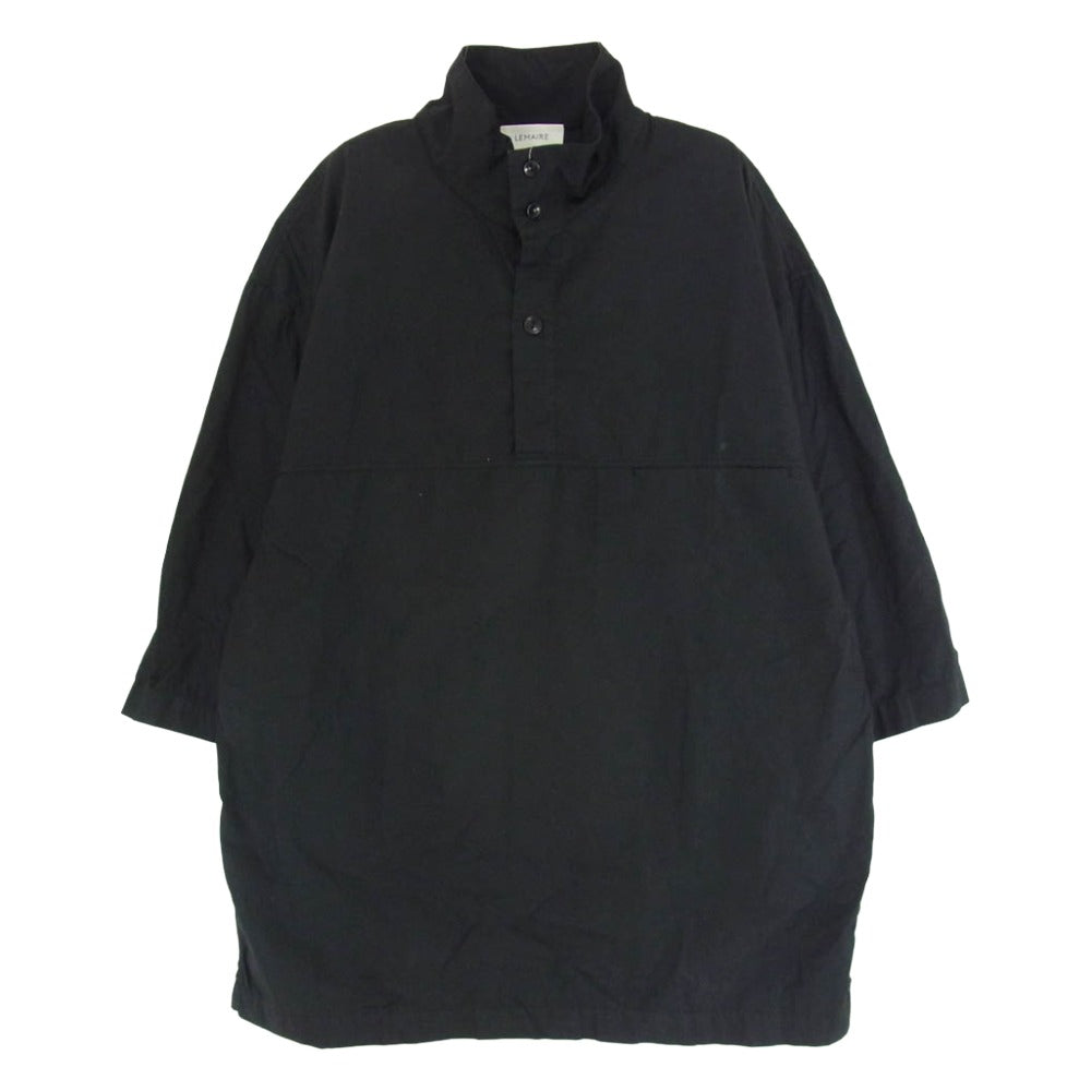 LEMAIRE ルメール 22SS VAREUSE SS SHIRTS スタンドカラー プルオーバー 半袖 シャツ ブラック系 48【中古】