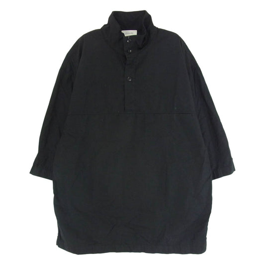 LEMAIRE ルメール 22SS VAREUSE SS SHIRTS スタンドカラー プルオーバー 半袖 シャツ ブラック系 48【中古】