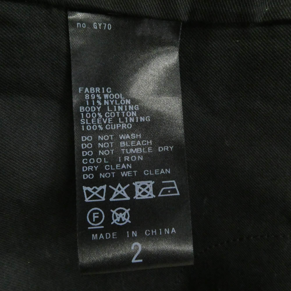 レショップ 25AW 25-020-053-8003-3-0 SUPER110s Balcollar Coat ウール バルカラー コート ブラック系 2【極上美品】【中古】