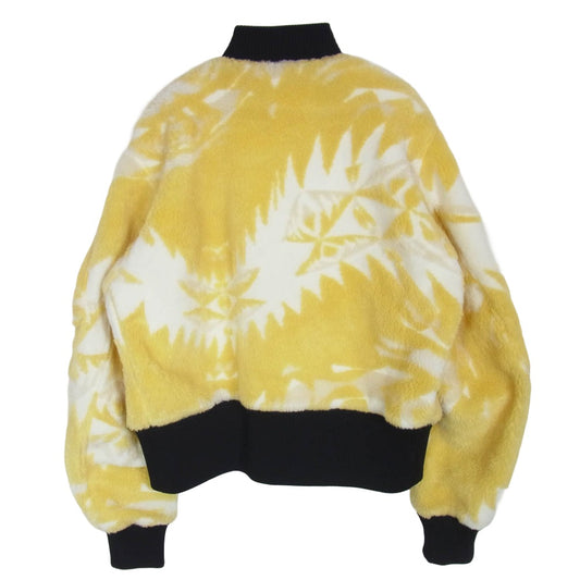 エムエーエスユー 22AW MVFW-BL0222 JACQUARD NATIVE FLEECE BOMBER JACKET ジャカード ネイティブ フリース ボンバー ジャケット イエロー系 46【美品】【中古】