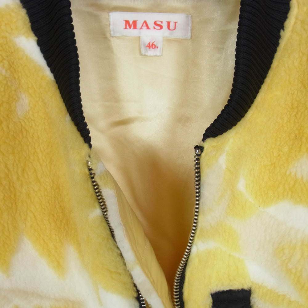 エムエーエスユー 22AW MVFW-BL0222 JACQUARD NATIVE FLEECE BOMBER JACKET ジャカード ネイティブ フリース ボンバー ジャケット イエロー系 46【美品】【中古】