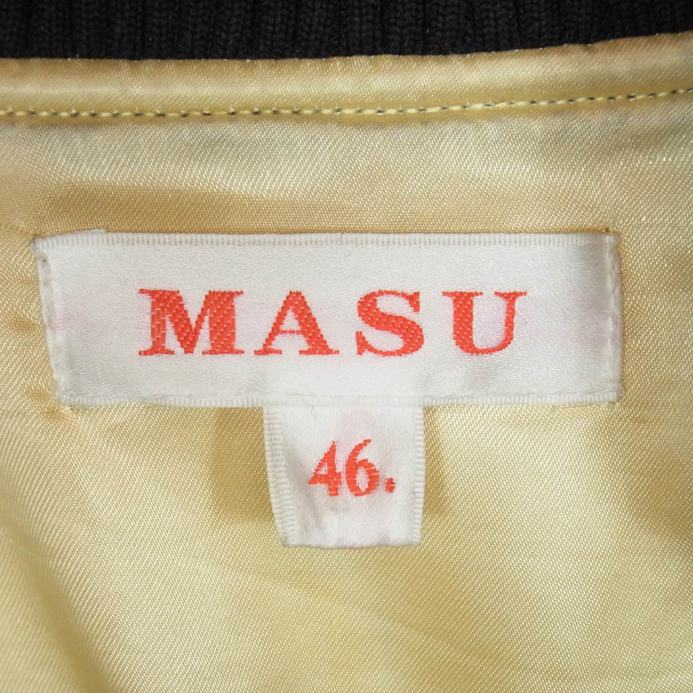 エムエーエスユー 22AW MVFW-BL0222 JACQUARD NATIVE FLEECE BOMBER JACKET ジャカード ネイティブ フリース ボンバー ジャケット イエロー系 46【美品】【中古】