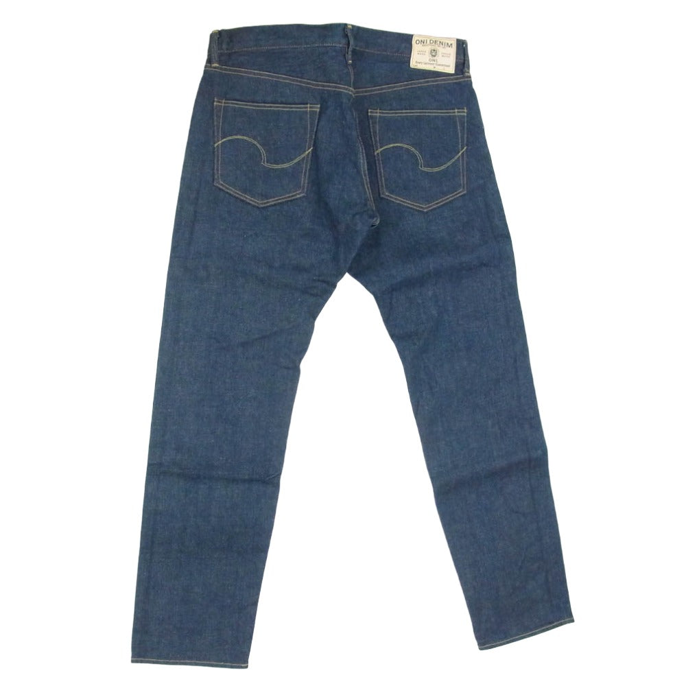 ONI DENIM 鬼デニム ONI-121S Ishikawadai 15oz 石川台デニム Relax Tapered Stretch Denim リラックステーパード ストレッチデニム パンツ ジーンズ インディゴブルー系 W34【極上美品】【中古】
