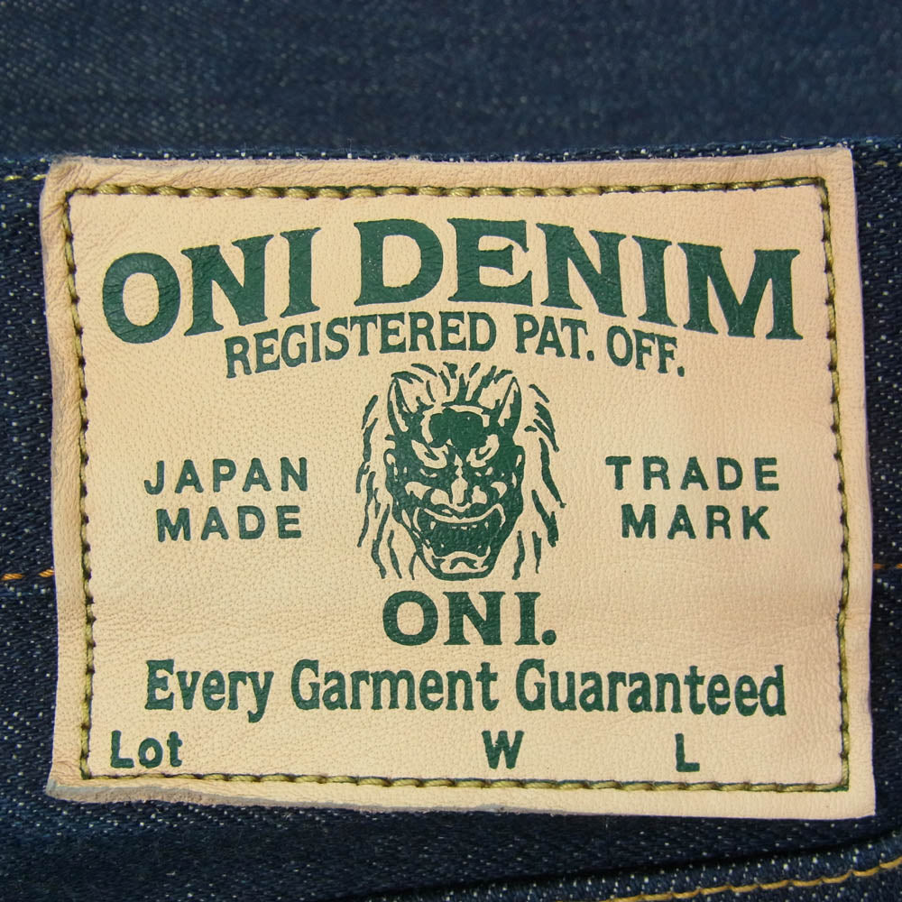 ONI DENIM 鬼デニム ONI-121S Ishikawadai 15oz 石川台デニム Relax Tapered Stretch Denim リラックステーパード ストレッチデニム パンツ ジーンズ インディゴブルー系 W34【極上美品】【中古】